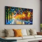BX009-1pc-Modern-abstract-street-stroll-in-the-rain-poster-canvas-pain(5)