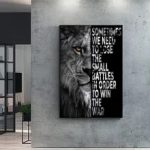 S104-Black-and-white-lion-inspirational-quotes-Bedroom-office-wall-decoration-painting-fra(3)