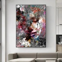 BX017-1pc-Modern-Creative-Painting-Graffiti-Girl-Canvas-Painting-Posters-and-(2)